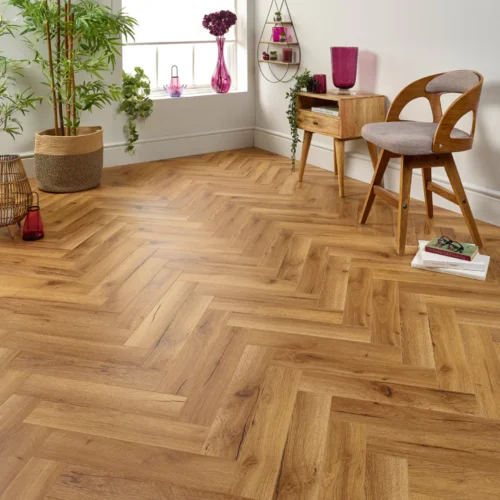 aged oak herringbone